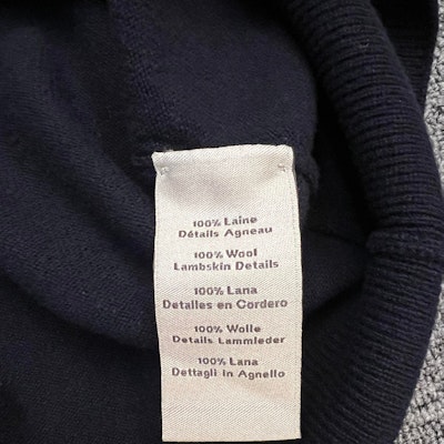 에르메스 FW23 패턴 프린트 네이비 크루넥 풀오버 스웨터. H367240HA01 Sizing 에르메스 FW23 패턴 프린트 네이비 크루넥 풀오버 스웨터. H367240HA01