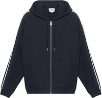 HERMES FW23 Striped Print Black Hoodie Long Sleeve Sweatshirt H367770HA02 HERMES FW23 Striped Print Black Hoodie Long Sleeve Sweatshirt H367770HA02