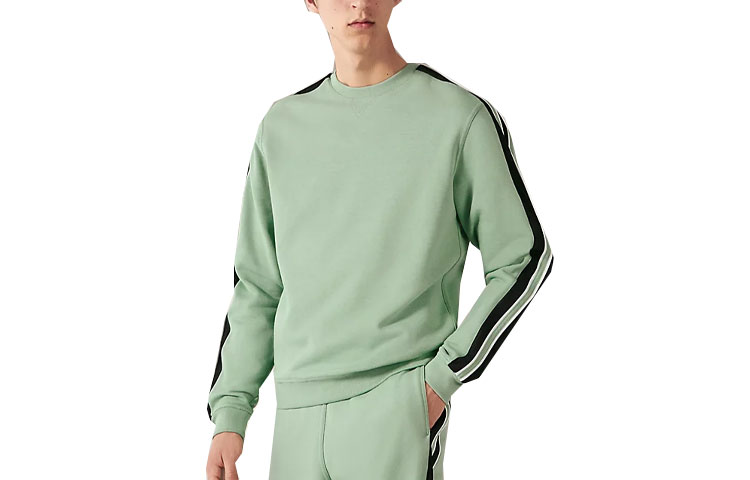 Hermes FW23 Striped Print Crewneck Pullover Sweatshirt Light Blue H367760HA4M