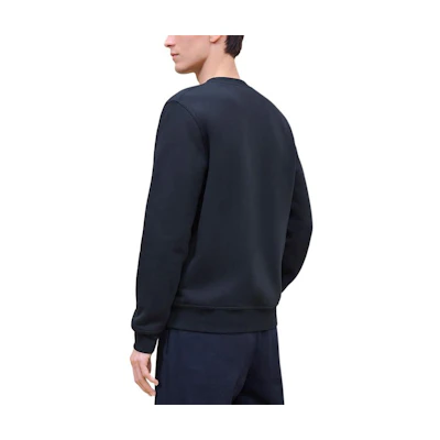 HERMES FW24 Ocean Blue Logo Print Knit Long-Sleeve Sweater. H467840HA01