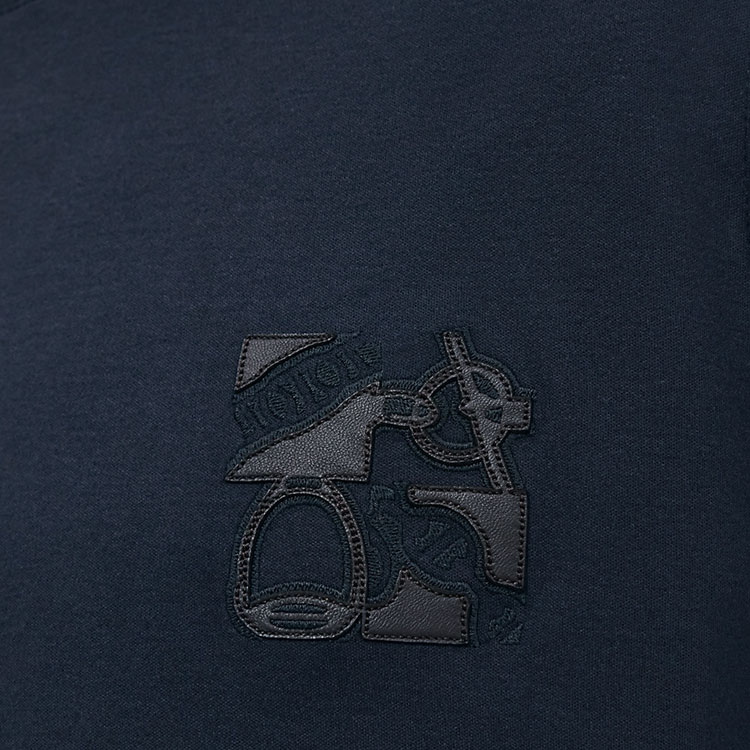 HERMES FW24  Solid Navy Blue Crewneck Casual T-Shirt. H467940HA01 圖 4