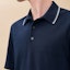 Shop HERMES FW24 Polo Lengan Pendek Garis Kontras Navy Blue. H467995HA01
