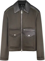 Order HERMES FW24 Chaqueta Negra de Piel con Cremallera, Cuello y Mangas Largas para Hombre. H462000HA11