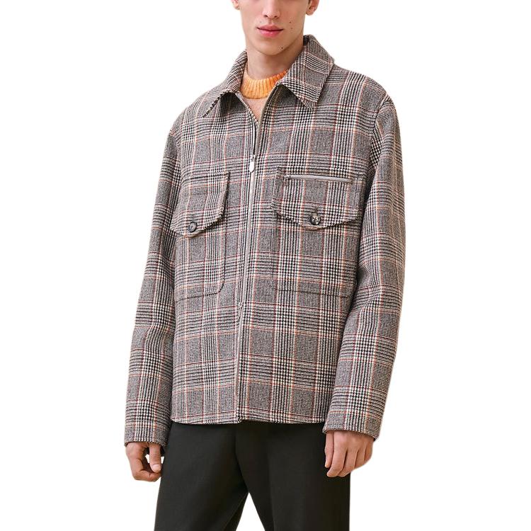 Hermes FW24 Checkered Full-Print Zip Pocket Jacket - Gray H462320HD5Y