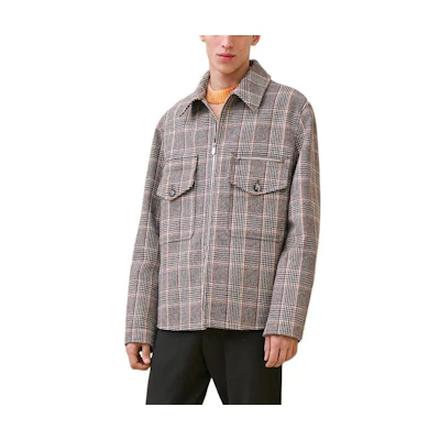 Hermes FW24 Checkered Full-Print Zip Pocket Jacket - Gray H462320HD5Y