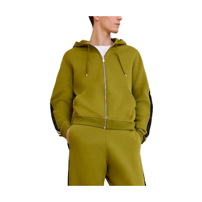 Hermes FW24 Fennel Green Cotton Zip-Up Hoodie Sweatshirt H467780HA89