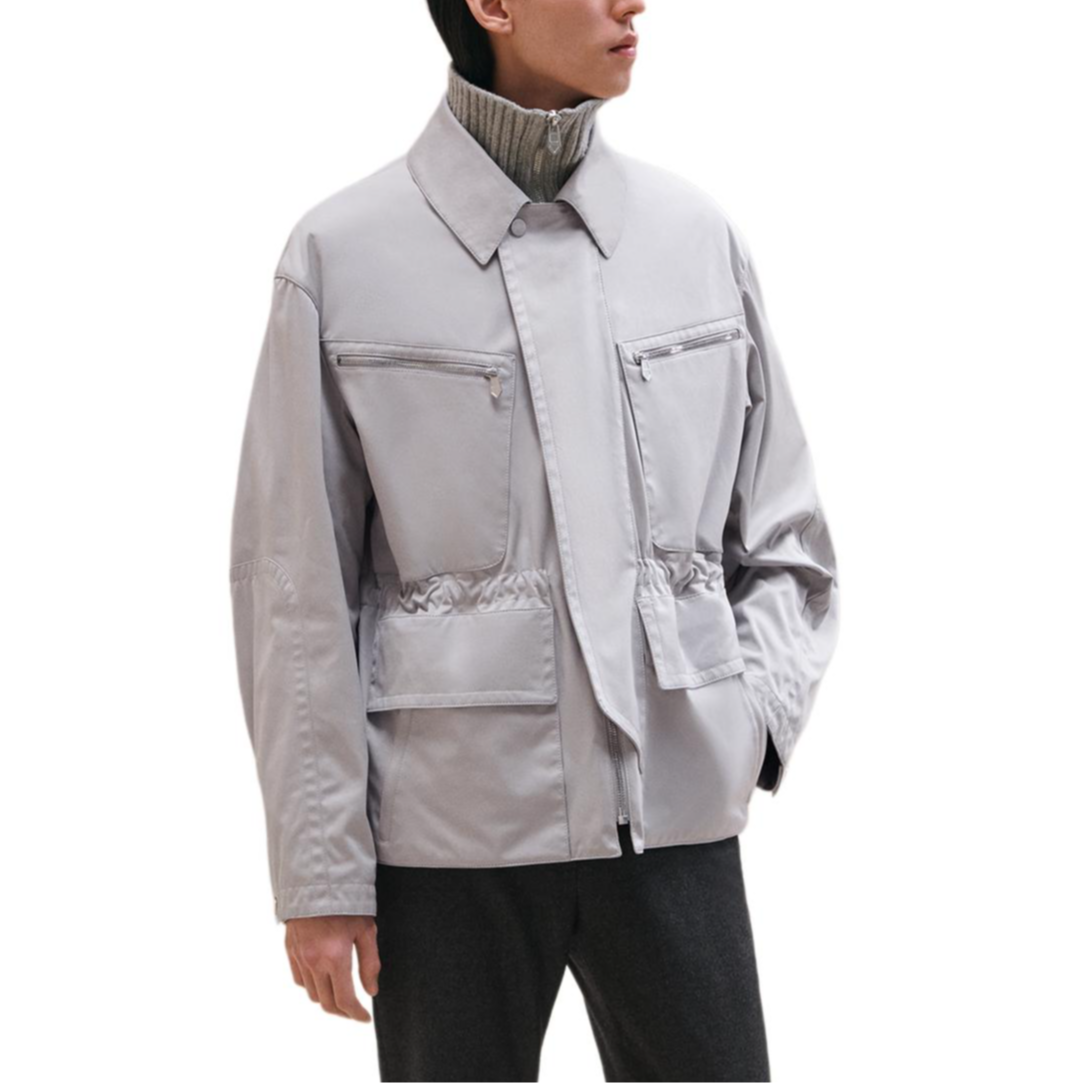 Hermes FW24 Flint Grey Zipper Long-Sleeve Jacket H462600HG7948