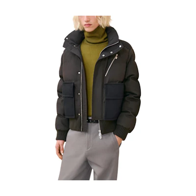 Hermes FW24 High-Neck Zip Reversible Jacket Black H462790HI11