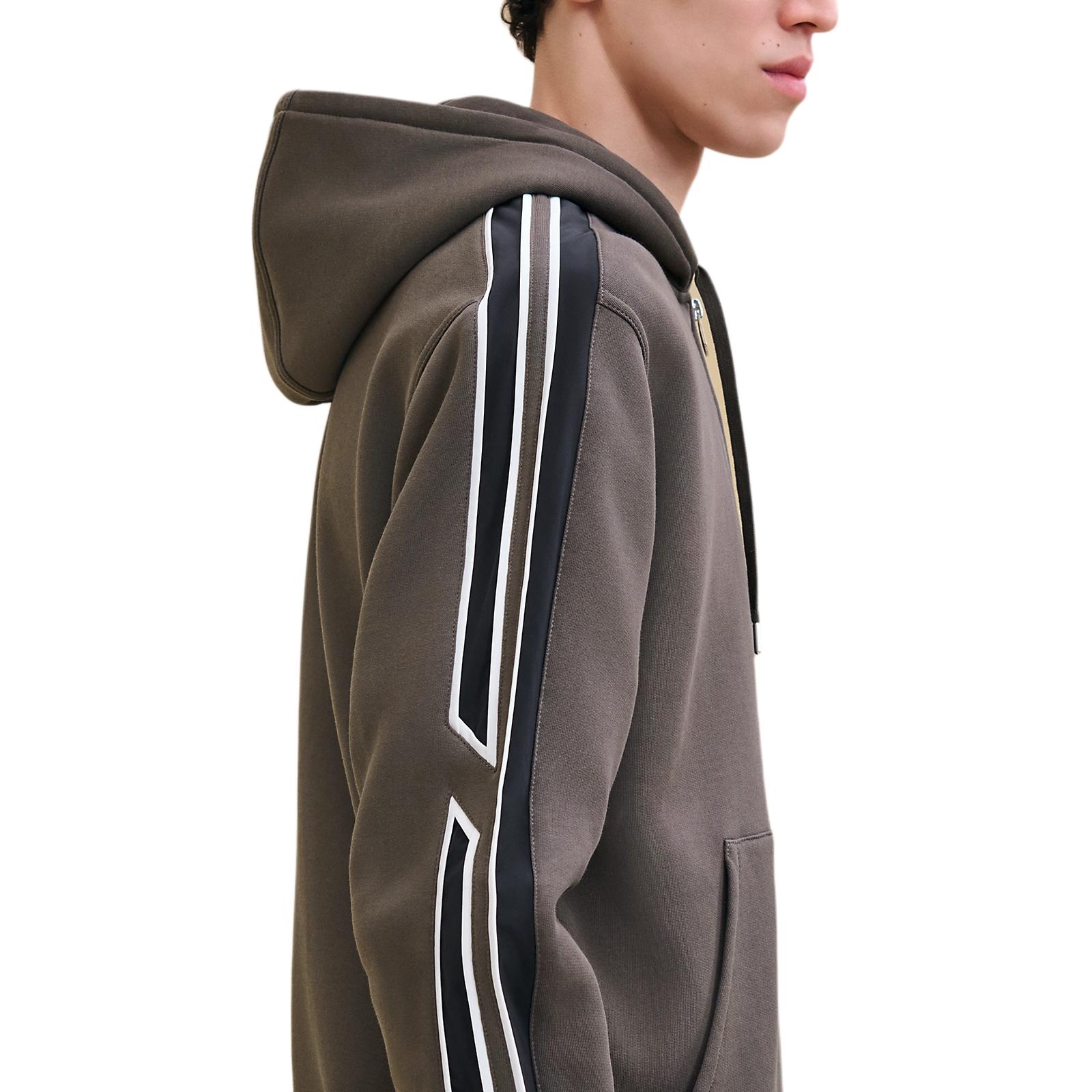 Purchase HERMES FW24 Solid Color Hooded Long Sleeve Sweatshirt in Basalt Grey H467780HA0ILA