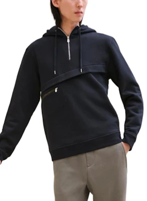 爱马仕 FW24 纯色拉链海军蓝长袖卫衣 男款 H467860HA01 Buy 爱马仕 FW24 纯色拉链海军蓝长袖卫衣 男款 H467860HA01