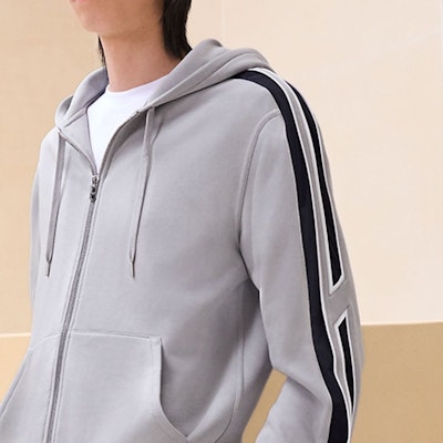 HERMES FW24 Jaket Zip-Up Berjalur Lengan Panjang Flint Grey H467780HA79 Purchase HERMES FW24 Jaket Zip-Up Berjalur Lengan Panjang Flint Grey H467780HA79