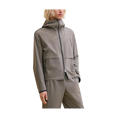 Hermes FW24 Two-Way Zipper Colorblock Hoodie Jacket in Peat Color H462960HL2I46