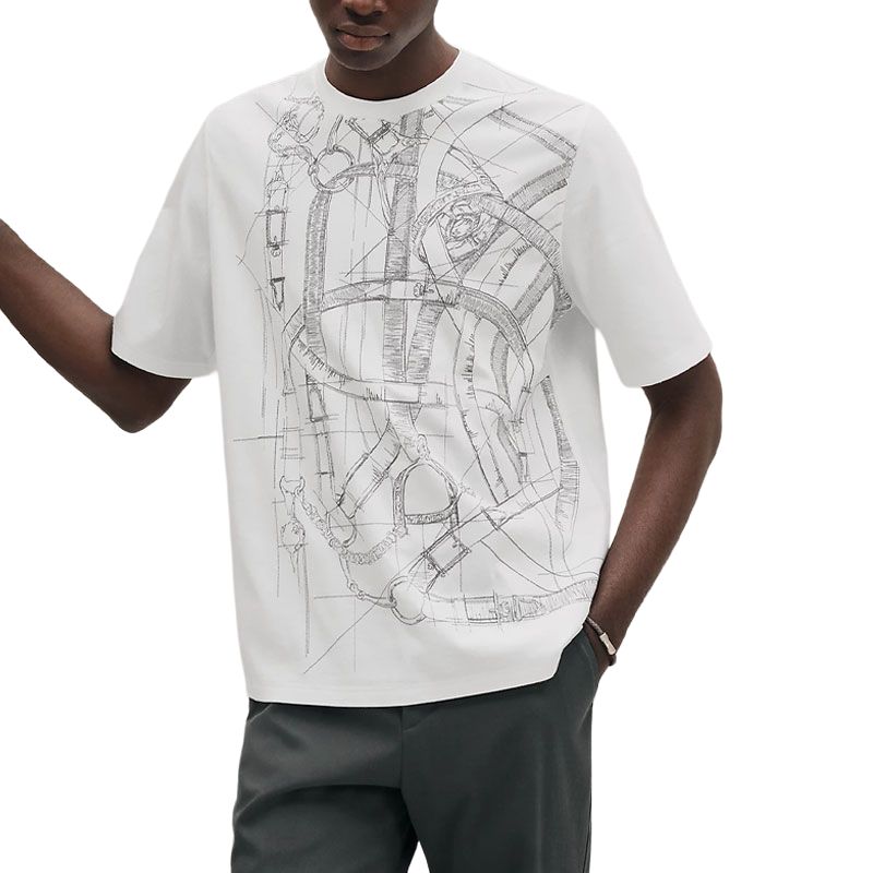 Lookbook 爱马仕 FW25 棉质圆领刺绣短袖T恤 H567805HA90