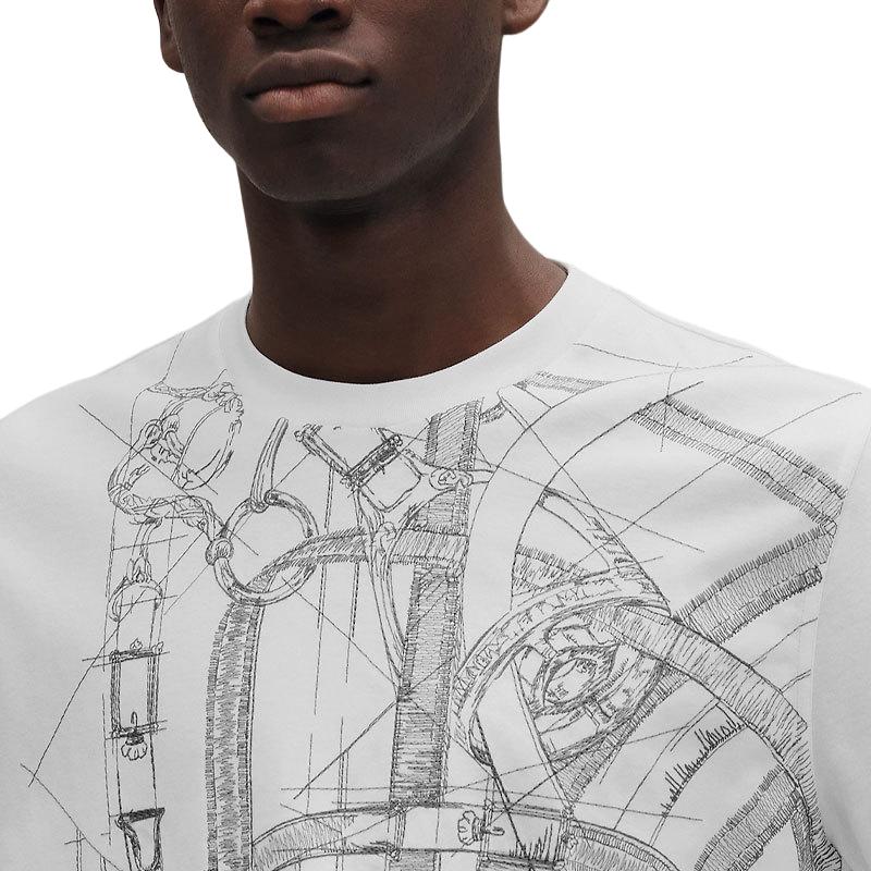 Purchase 爱马仕 FW25 棉质圆领刺绣短袖T恤 H567805HA90