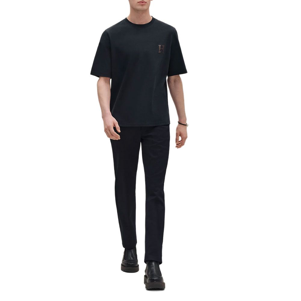 Lookbook HERMES FW25  Cotton T-Shirt with Leather Detail Short Sleeve H567810HZ01