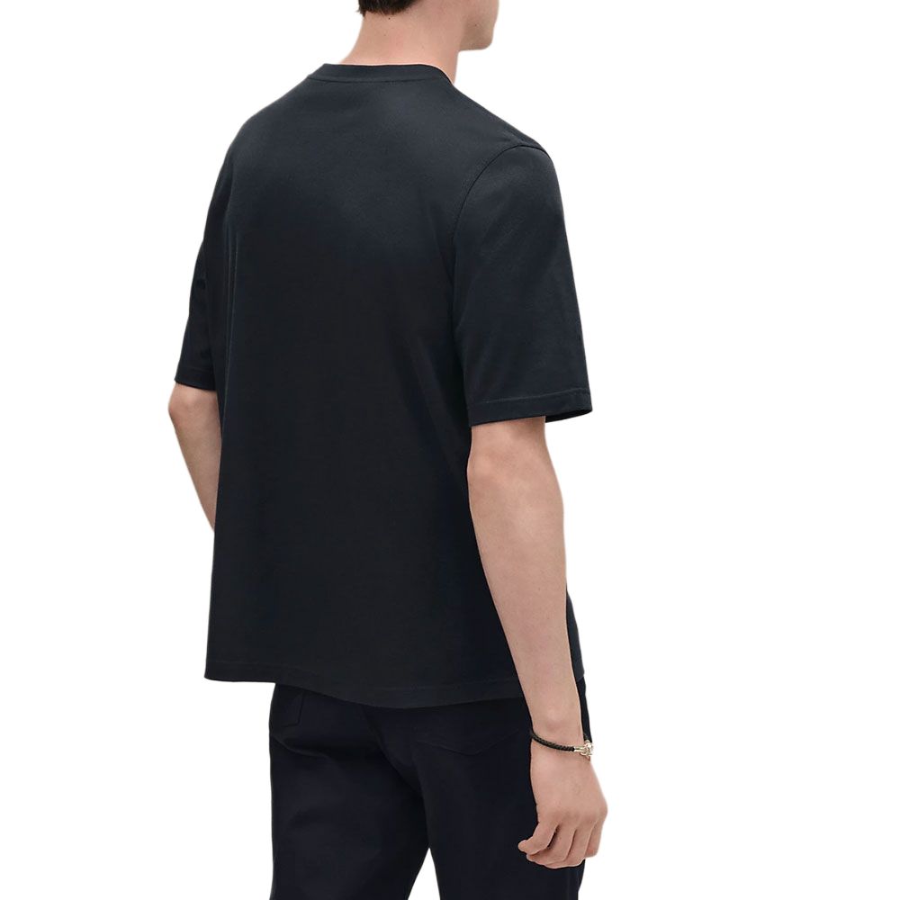 Shop HERMES FW25  Cotton T-Shirt with Leather Detail Short Sleeve H567810HZ01