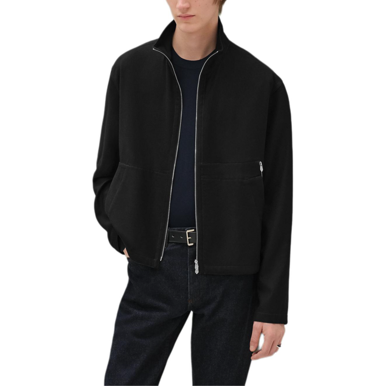 HERMES FW25  Fall Winter Double Zipper High-Neck Jacket. H566140H502