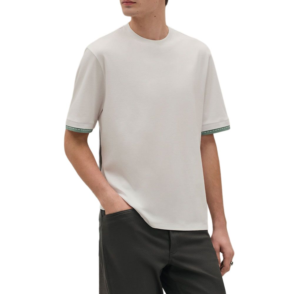 HERMES FW25  White Cotton Short-Sleeve Crew Neck T-Shirt. H567815HA90