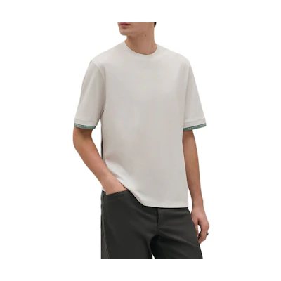 HERMES FW25 White Cotton Short-Sleeve Crew Neck T-Shirt. H567815HA90