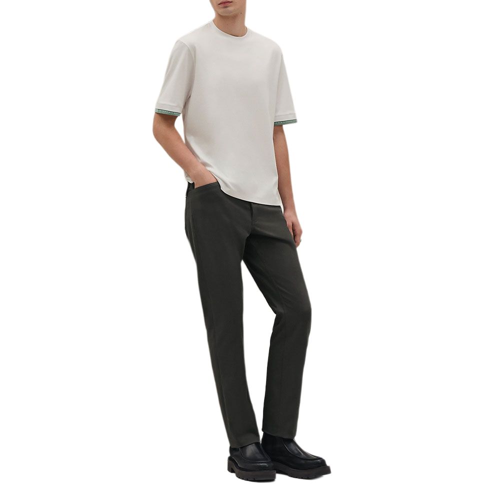 Shop HERMES FW25 白色棉質圓領短袖T恤 H567815HA90