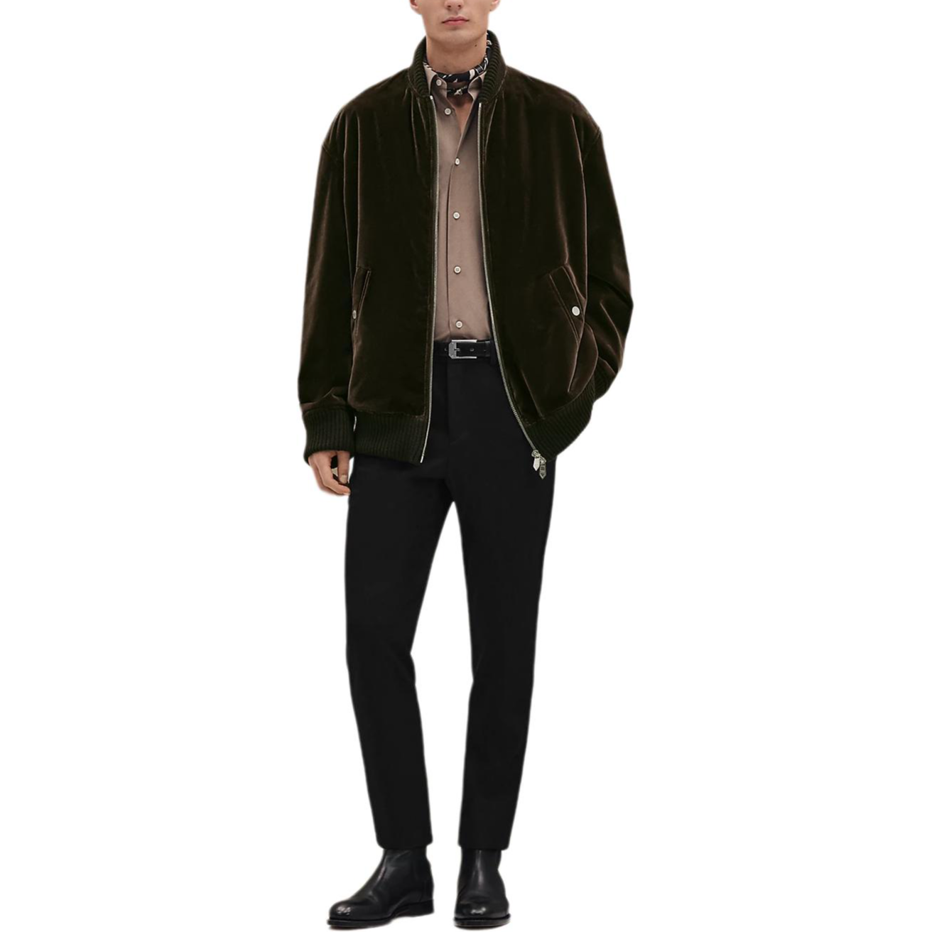 Order HERMES FW25 Dual Slider Zip-Up Stand Collar Jacket for Men. H562387HL38