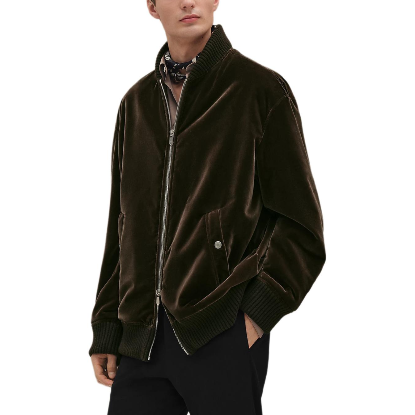 Lookbook HERMES FW25 Dual Slider Zip-Up Stand Collar Jacket for Men. H562387HL38