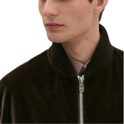 HERMES FW25 Dual Slider Zip-Up Stand Collar Jacket for Men. H562387HL38 Purchase HERMES FW25 Dual Slider Zip-Up Stand Collar Jacket for Men. H562387HL38