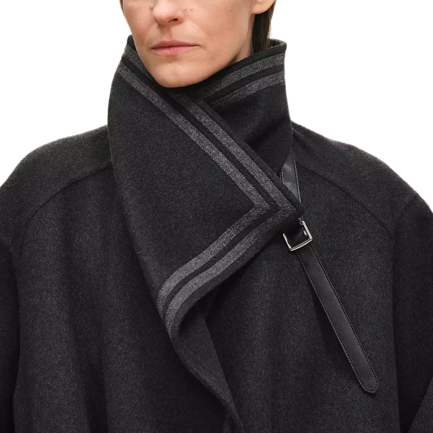 Cheap HERMES FW25 Unisex Reversible Blanket Coat with Stand Collar and Side Pockets. H5H0118DAFV