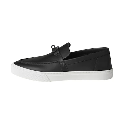 HERMES Game Leather 'Black Fashion Slip-On'