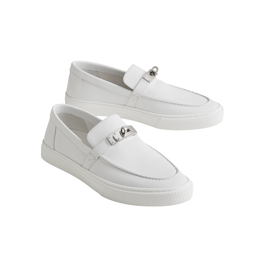 Shop HERMES Sepatu Loafer 'Kulit Putih' H231727Z-H90
