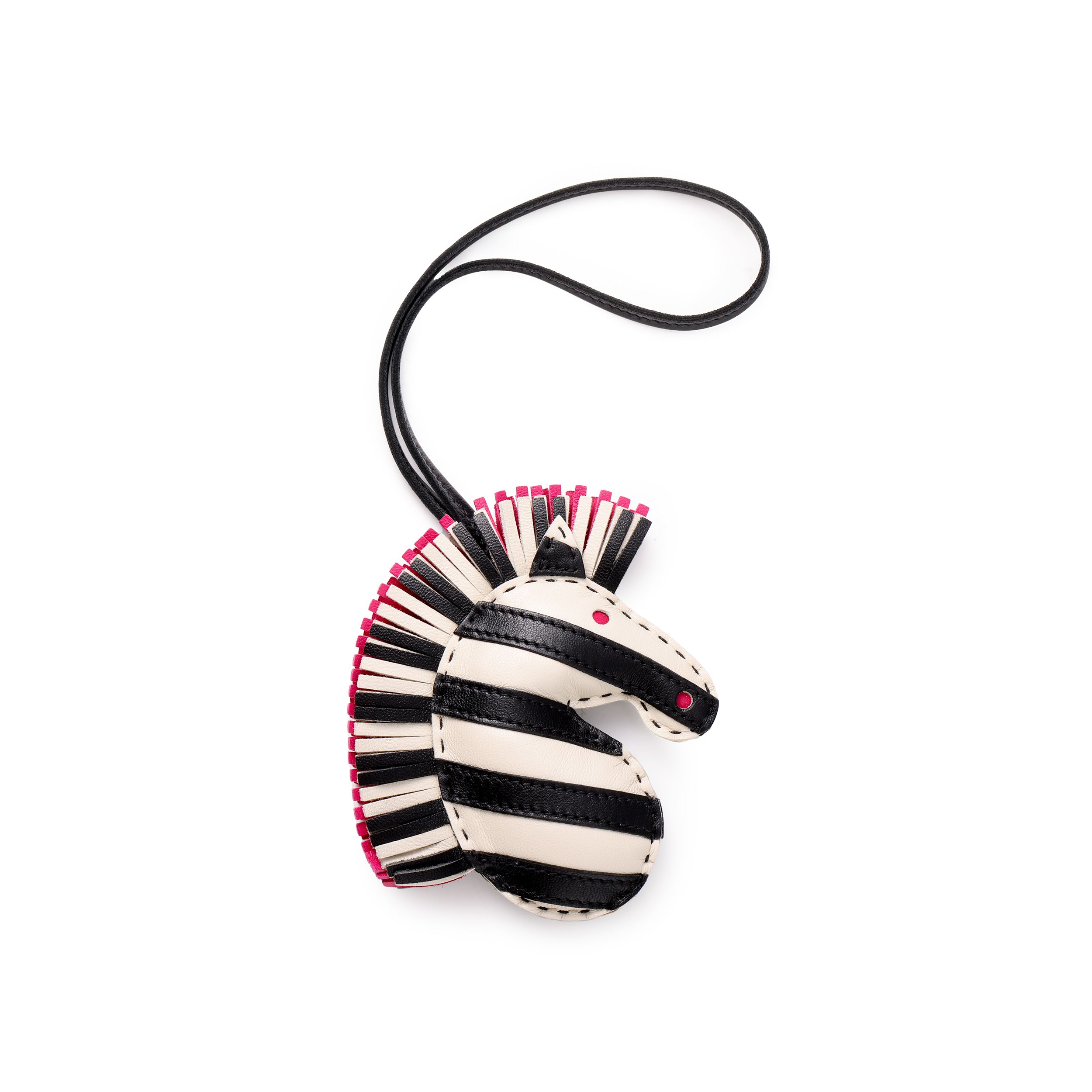 HERMES Geegee Savannah Lambskin Zebra Charm Keychain Unisex Accessory. H083358CAAB 圖 2