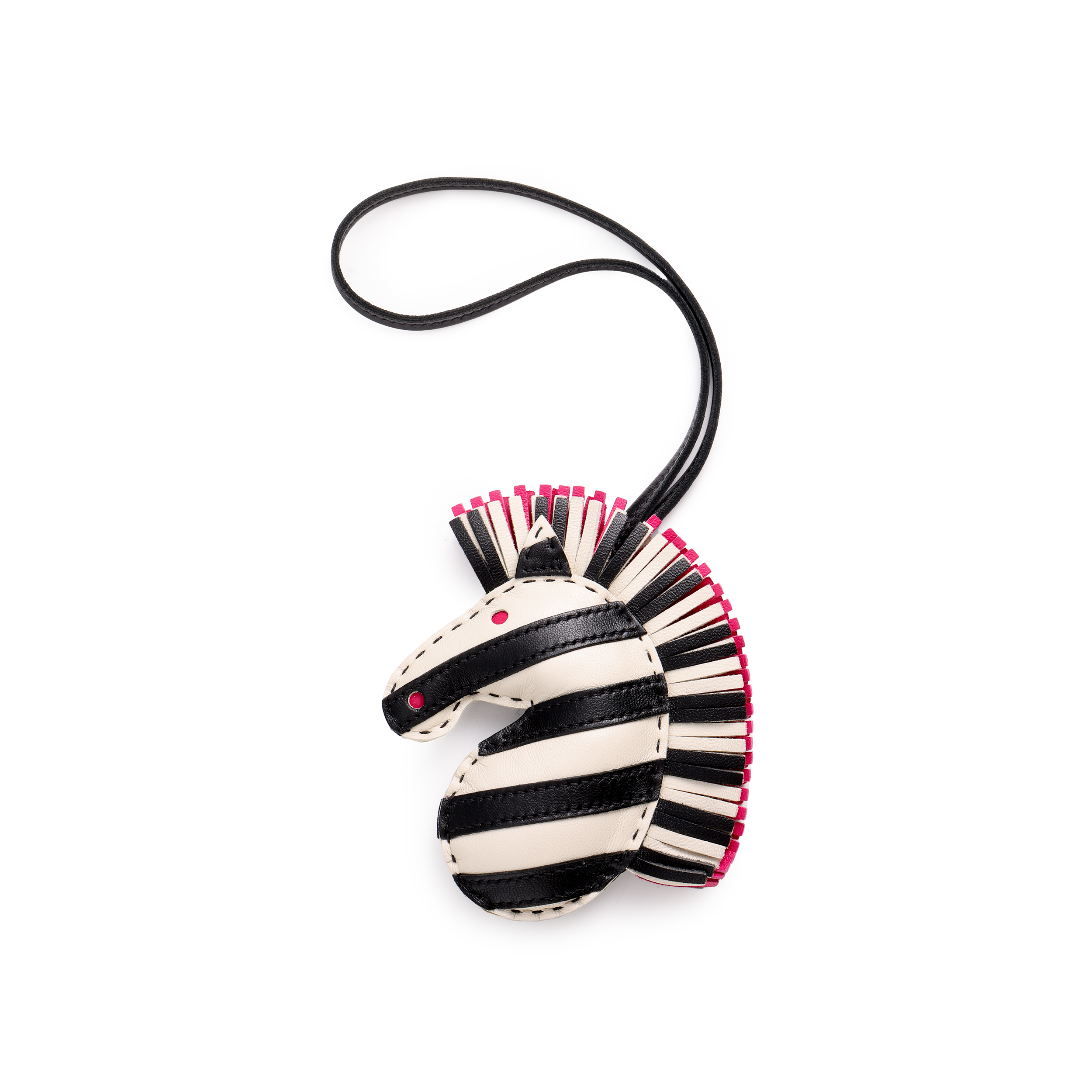 HERMES Geegee Savannah Lambskin Zebra Charm Keychain Unisex Accessory. H083358CAAB 圖 3