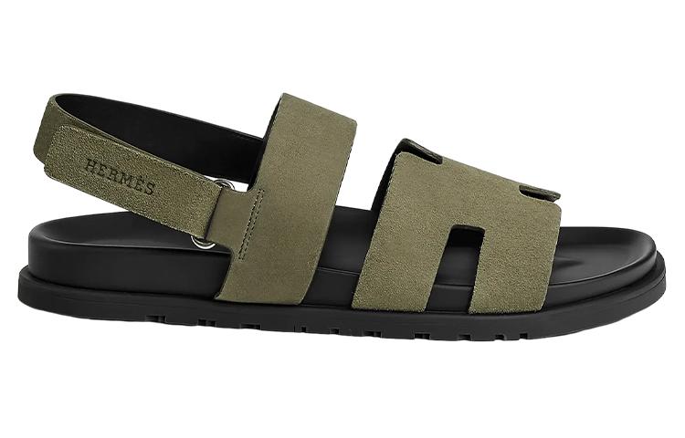 HERMES Genius Open Toe Velcro 'Fashion Sandal Green' 圖 2