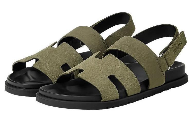 HERMES Genius Open Toe Velcro 'Fashion Sandal Green' 圖 3
