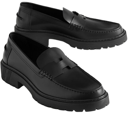 爱马仕黑色皮革平底乐福鞋 H231957Z-A02 Lookbook 爱马仕黑色皮革平底乐福鞋 H231957Z-A02