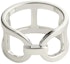 Buy HERMES Geometric Design 925 Silver Ring Unisex Couple Style - Silver. H116619B 00050