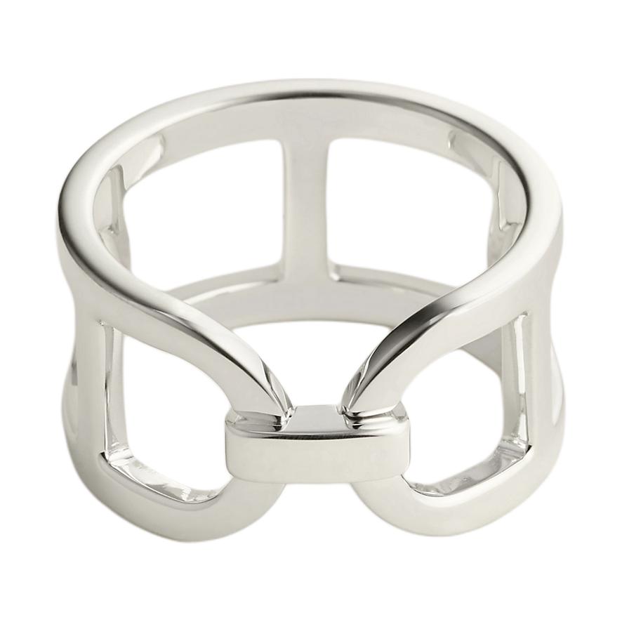 Order HERMES Geometric Design 925 Silver Ring Unisex Couple Style - Silver. H116619B 00050
