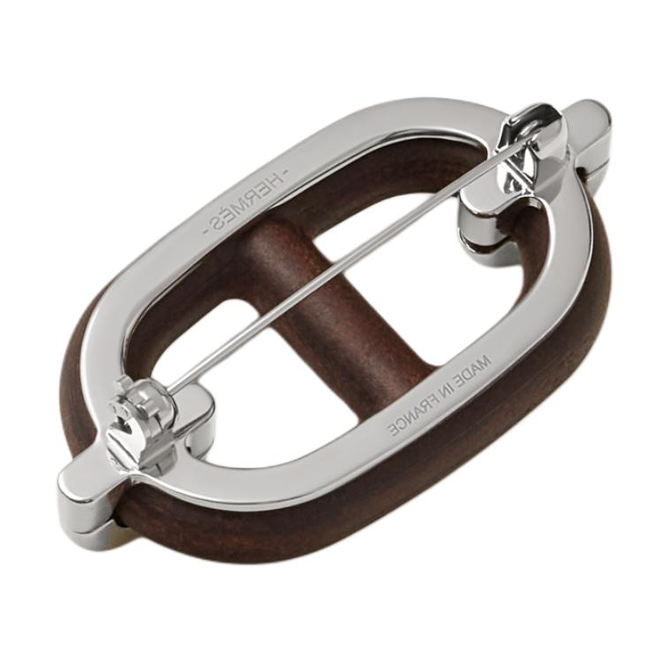 Shop HERMES Bros Kulit Daur Ulang Desain Geometris Coklat Unisex untuk Pasangan H077362FP01