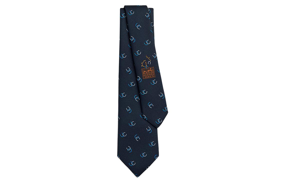 HERMES Geometric Pattern Tie for Men - Navy Blue. H339359Tv01 圖 2