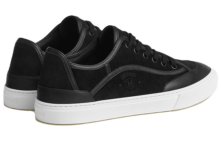 Purchase HERMES愛馬仕 Get 圓頭系帶 低幫 板鞋 男款 黑色