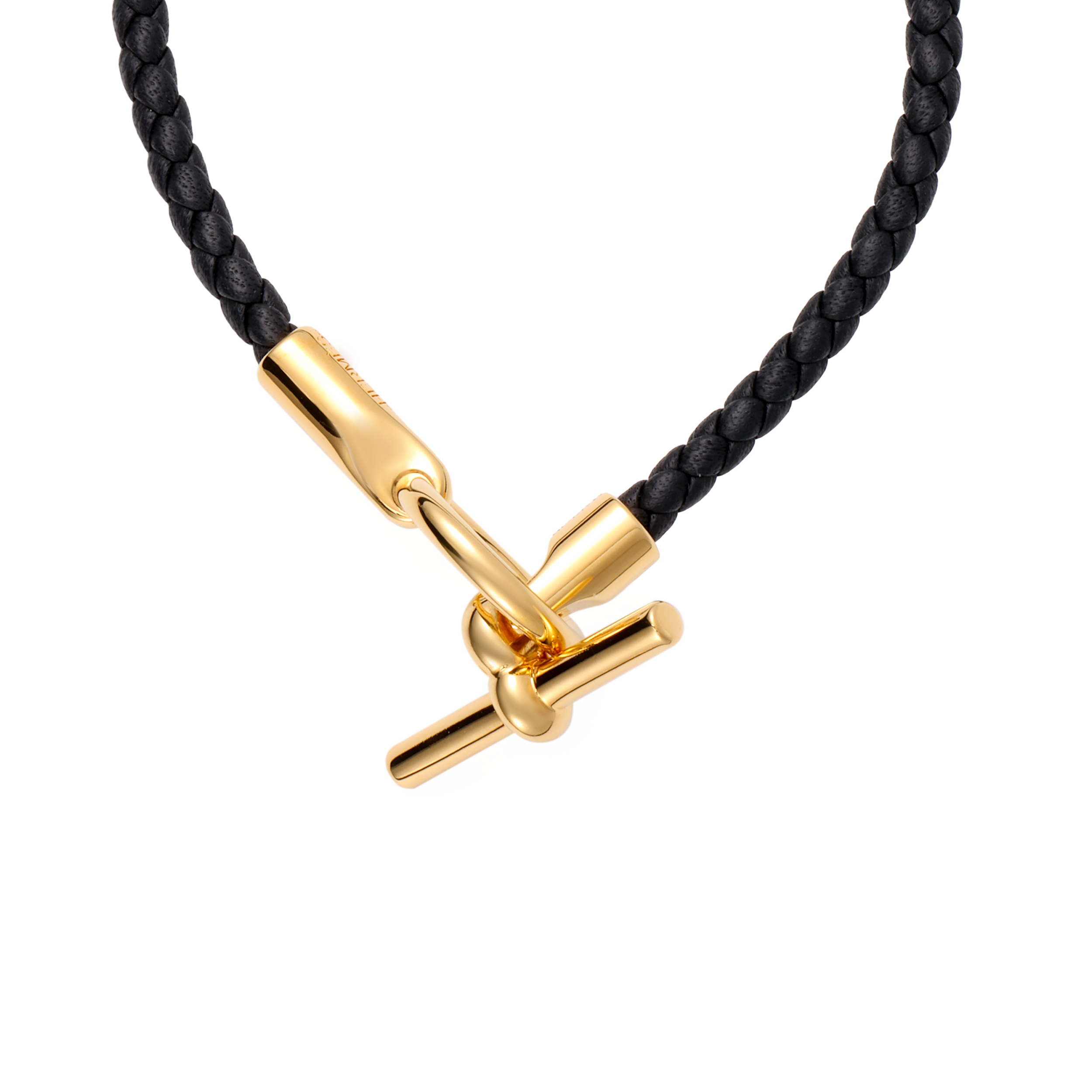 HERMES Glenan Black Calfskin Leather Bracelet Unisex with Gold Buckle. H071681F-89 圖 3