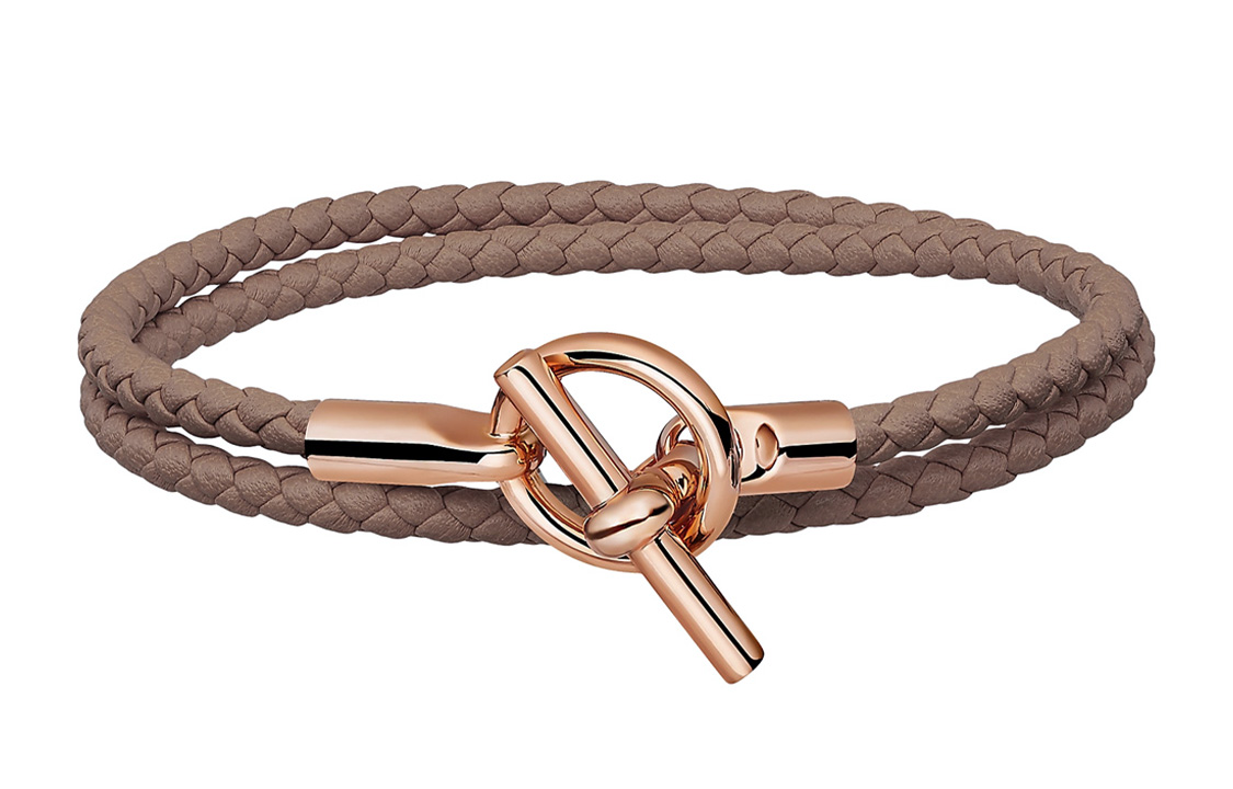 HERMES Glenan Double Tour Bracelet Calfskin Unisex Couple's Bracelet H071689FO18