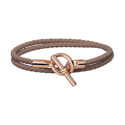 HERMES Glenan Double Tour Bracelet Calfskin Unisex Couple's Bracelet H071689FO18