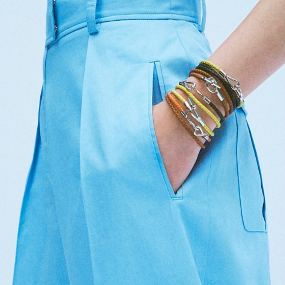 HERMES Glenan Double Wrap Brown Calfskin Unisex Bracelet H071689FO37 圖 3