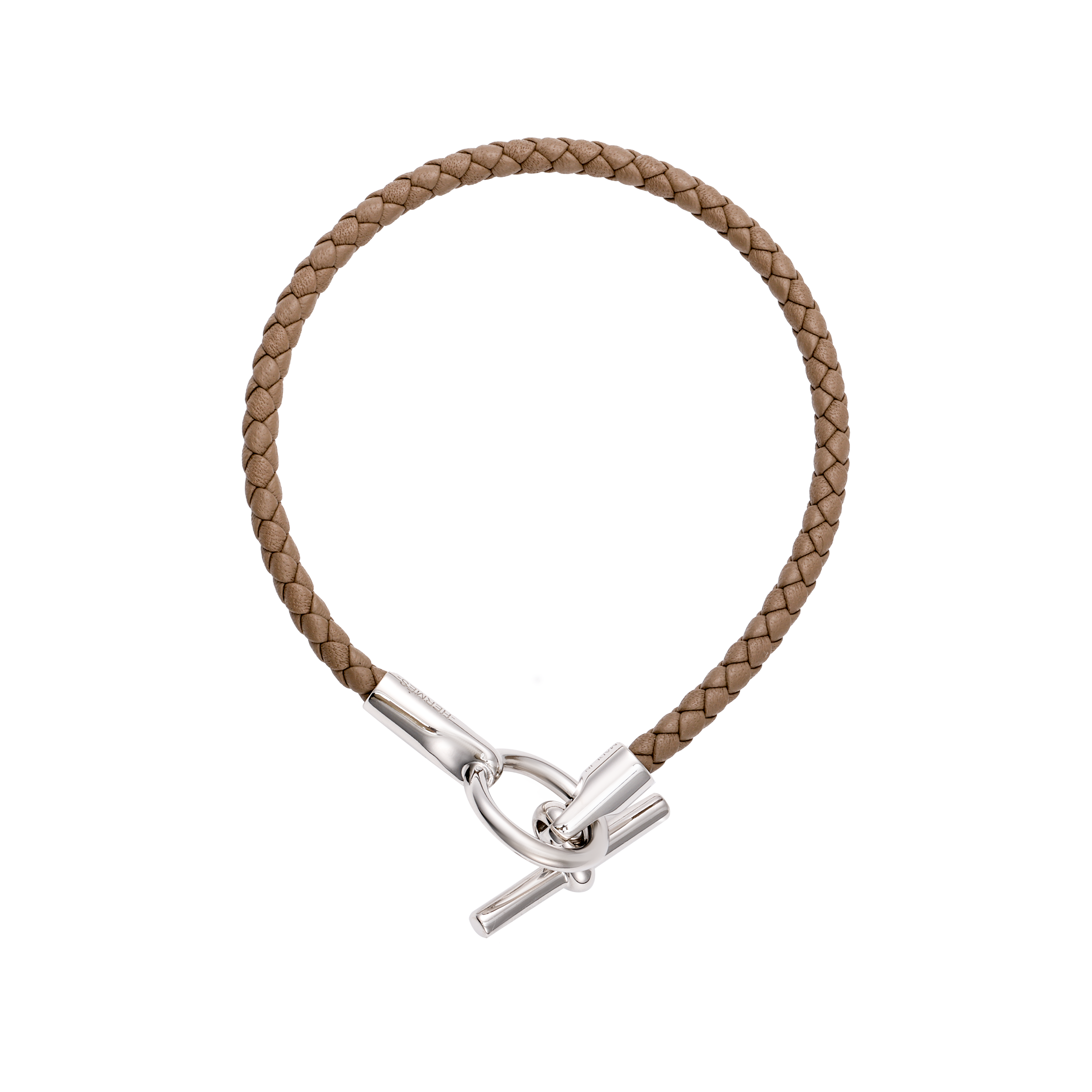 HERMES Glenan H Braided Calfskin Bracelet Unisex Tin Grey. H077240FP8F 圖 2