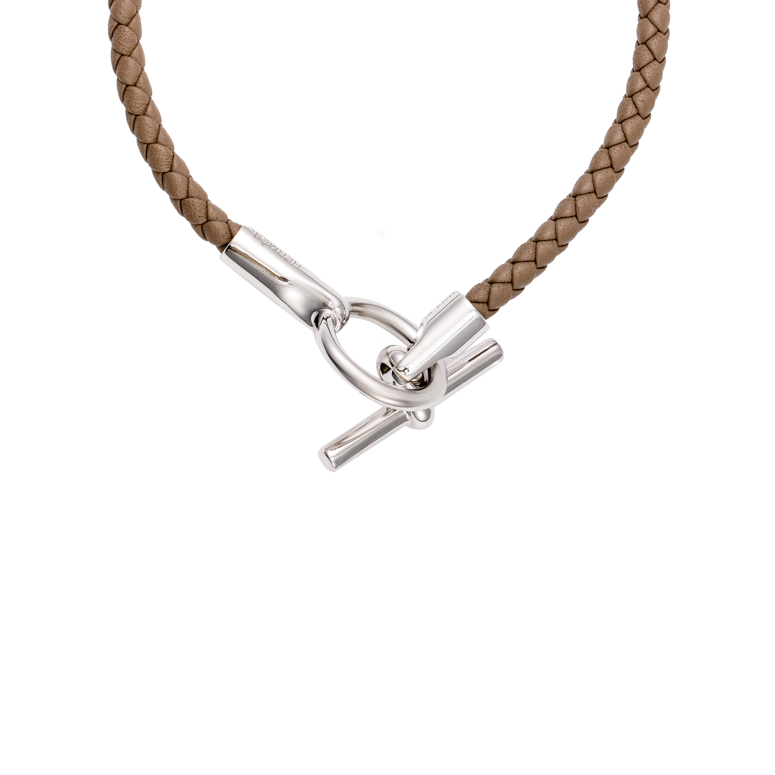 HERMES Glenan H Braided Calfskin Bracelet Unisex Tin Grey. H077240FP8F 圖 3