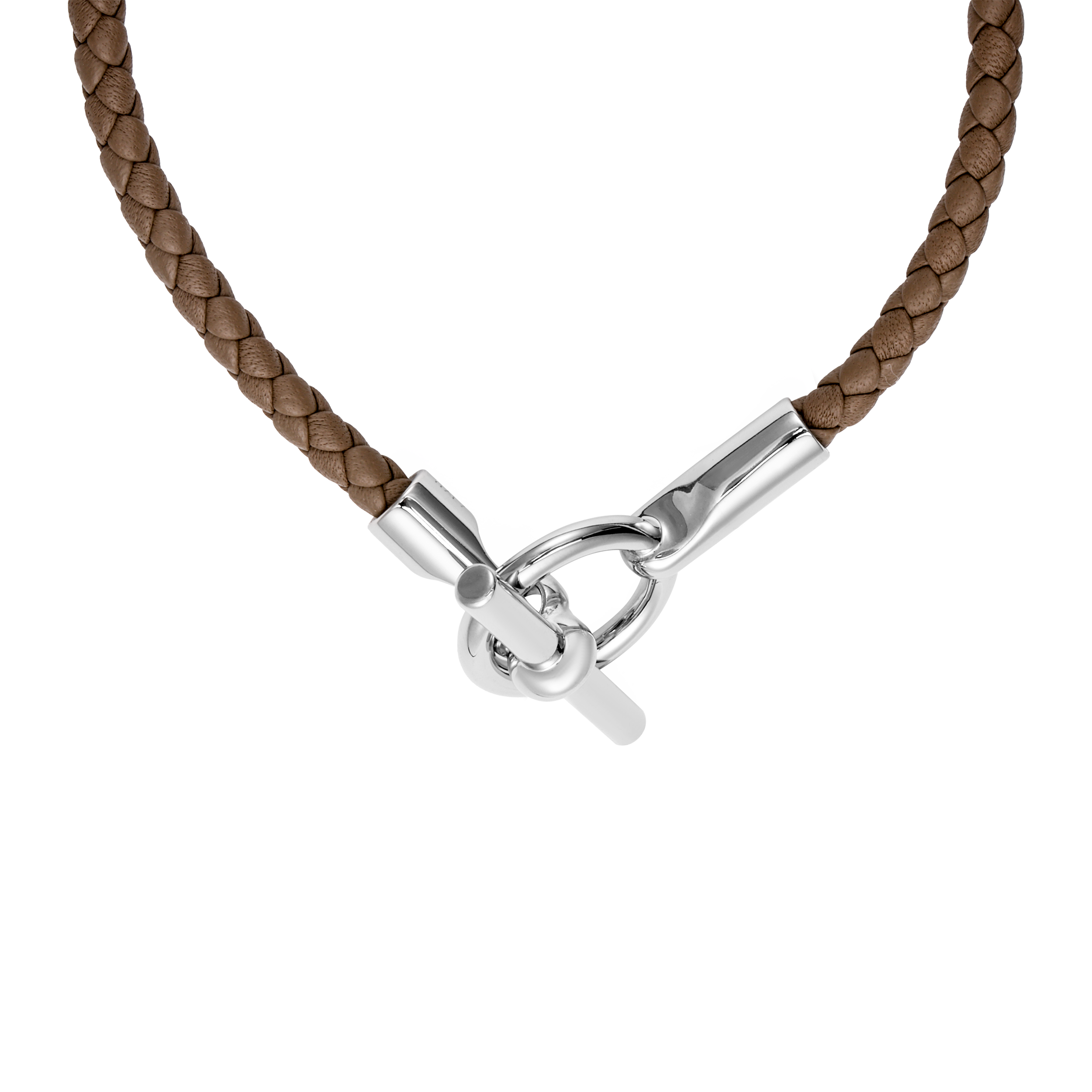 HERMES Glenan H Braided Calfskin Bracelet Unisex Tin Grey. H077240FP8F 圖 4