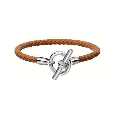 HERMES Glenan H Leather Bracelet Unisex Couples Accessory H077240FP37