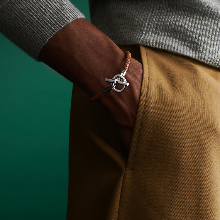 HERMES Glenan H Leather Bracelet Unisex Couples Accessory H077240FP37 圖 3