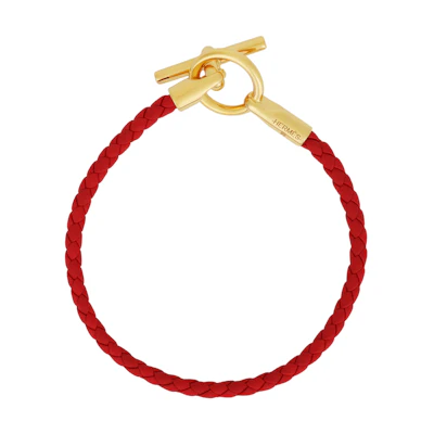 HERMES Glenan OT Buckle Leather Braided Bracelet Unisex Casual Style. H071681F S3T2